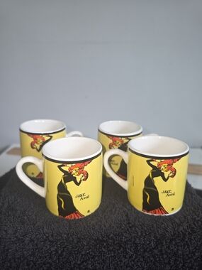 Jane Avril Yellow Ceramic Mug Set of 4
